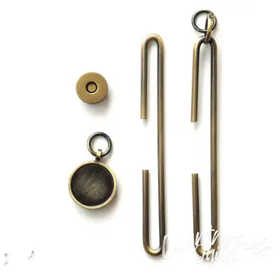 Slide Clasp with Magnet 4 (10cm) Antique Gold Flat"