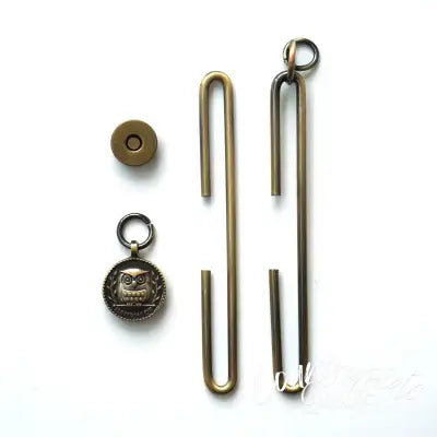 Slide Clasp with Magnet 4 (10cm) Antique Gold Owl"