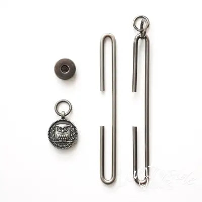 Slide Clasp with Magnet 4 (10cm) Mat Silver Owl"