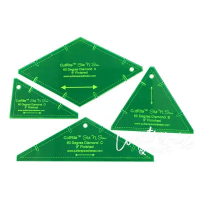 Slit N Sew Diamond 60 Degree Template 9in Finished
