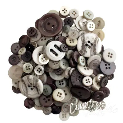 Smokey Greys Buttons in Mason Jar