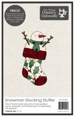 Snowman Stocking Stuffer Laser Precut Fused Applique Pack