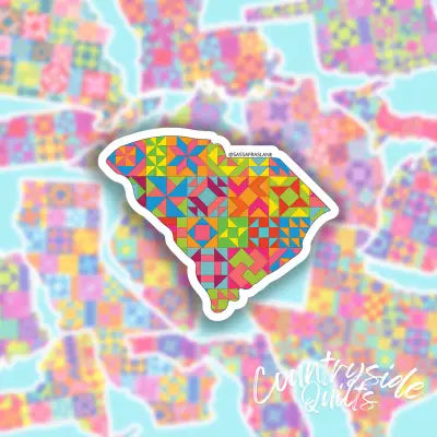 South Carolina State Quilt Stickers 6pk
