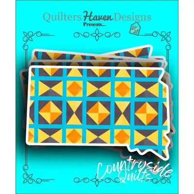 South Dakota Quilt Sticker 6pk