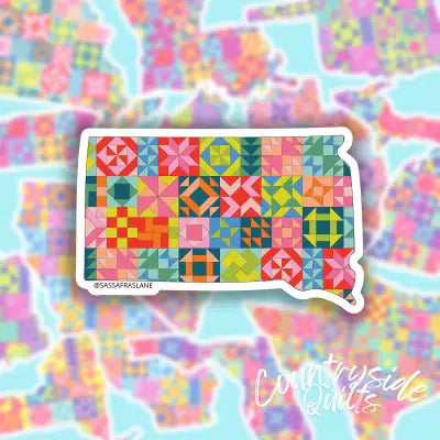 South Dakota State Quilt Stickers 6pk