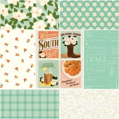 Southern Charm 1 Yard Bundle Mint, 7pcs