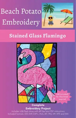 Stained Glass Flamingo Wall Hanging