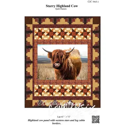 Starry Highland Cow Quilt Pattern
