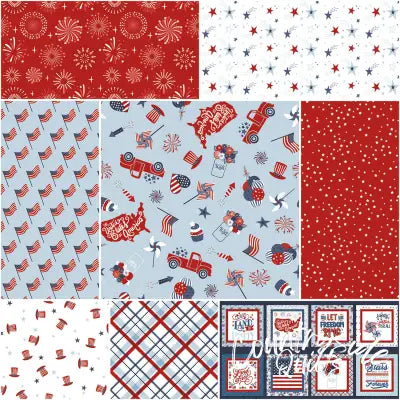 Stars and Stripes Forever 1 Yard Bundle Sky, 8pcs/bundle