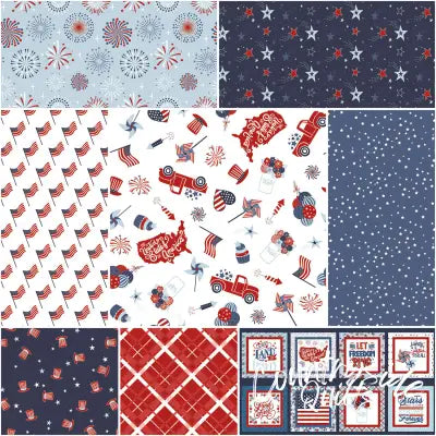 Stars and Stripes Forever 1 Yard Bundle White, 8pcs/bundle