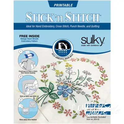 Stick N Stitch Self Adhesive Wash Away Stabilizer Twelve sheets  of 8-1/2 x 11