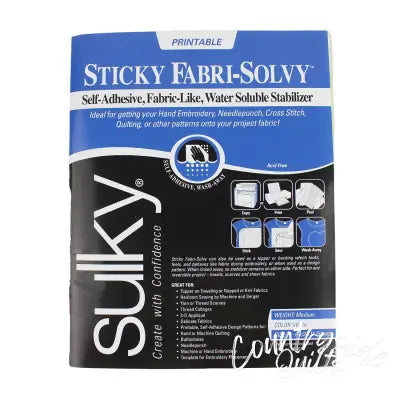 Sticky Fabri Solvy Printable Sheets 12ct  8-1/2in x 11in