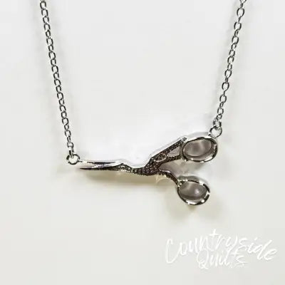 Stork Scissor Necklace Silver