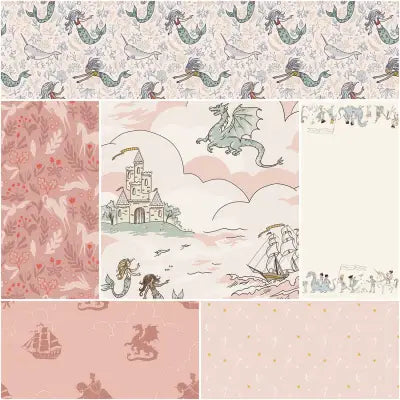 Story Land 1 Yard Bundle Pink, 6pcs