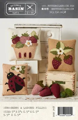 Strawberry & Ladybug Pillows