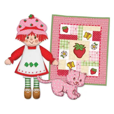 Strawberry Shortcake and Custard Dolls & Strawberry Doll Quilt FABRIC ONLY KIT