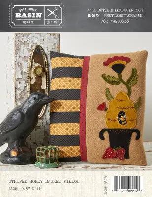 Striped Honey Basket Pillow