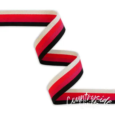 Striped Valentine Webbing 1-1/2in x 3 yd