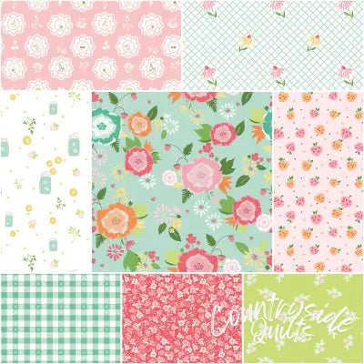 Summer Skies and Fireflies 1 Yard Bundle Aqua, 8pcs