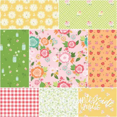 Summer Skies and Fireflies 1 Yard Bundle Pink, 8pcs
