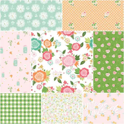 Summer Skies and Fireflies 1 Yard Bundle White, 8pcs