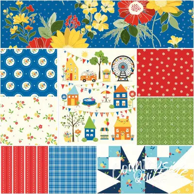 Summer's in Town 1 Yard Bundle Blue, 9pcs
