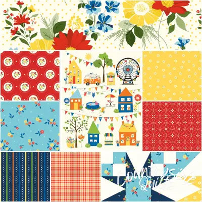 Summer's in Town 1 Yard Bundle Red, 9pcs