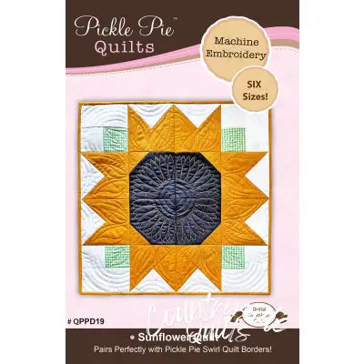 Sunflower Quilt In the Hoop Machine Embroidery Design