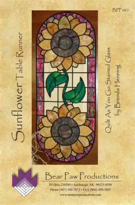Sunflower Table Runner in Stained Glass