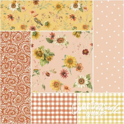 Sunflower Whispers 1 Yard Bundle Blush, 6 Pcs.