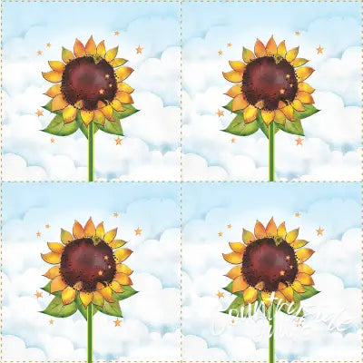 Sunflowers 3in Fabric Panel