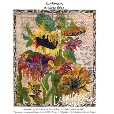 Sunflowers Collage Pattern by Laura Heine