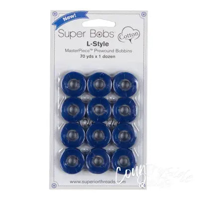 Super Bobs MasterPiece Cotton 70yd Prewnd Bobbins 12ct L-Style Starry Starry Nt