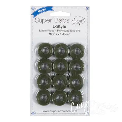 Super Bobs MasterPiece Cotton 70yd Prewound Bobbins 12ct L-Style Da Vinci