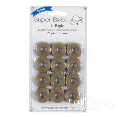 Super Bobs MasterPiece Cotton 70yd Prewound Bobbins 12ct L-Style Fresco