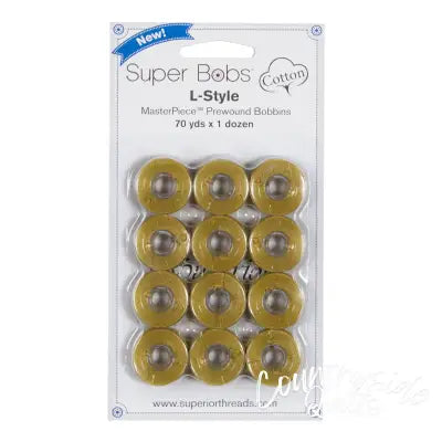 Super Bobs MasterPiece Cotton 70yd Prewound Bobbins 12ct L-Style Bottecelli
