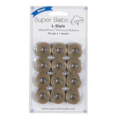Super Bobs MasterPiece Cotton 70yd Prewound Bobbins 12ct L-Style Fresco
