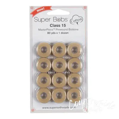 Super Bobs MasterPiece Cotton 80yd Prewound Bobbins 12ct Class 15 Ancient Scroll