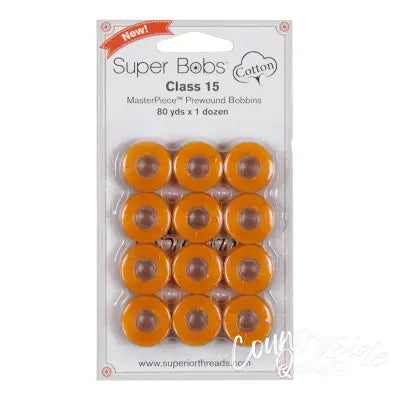 Super Bobs MasterPiece Cotton 80yd Prewound Bobbins 12ct Class 15 Cezzane
