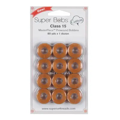 Super Bobs MasterPiece Cotton 80yd Prewound Bobbins 12ct Class 15 Renoir