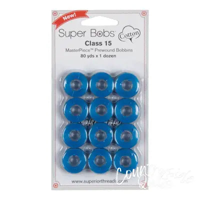Super Bobs MasterPiece Cotton 80yd Prewound Bobbins 12ct Class 15 Wailea
