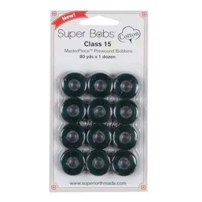 Super Bobs MasterPiece Cotton 80yd Prewound Bobbins 12ct Class 15 Rafael