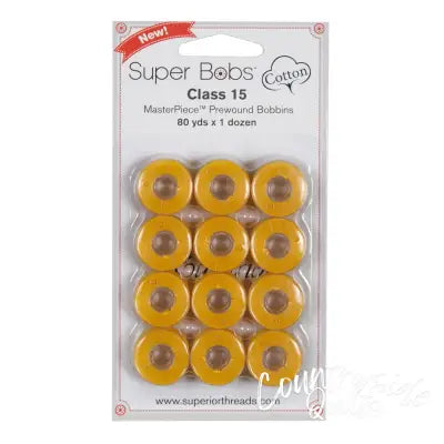 Super Bobs MasterPiece Cotton 80yd Prewound Bobbins 12ct Class 15 Soleil