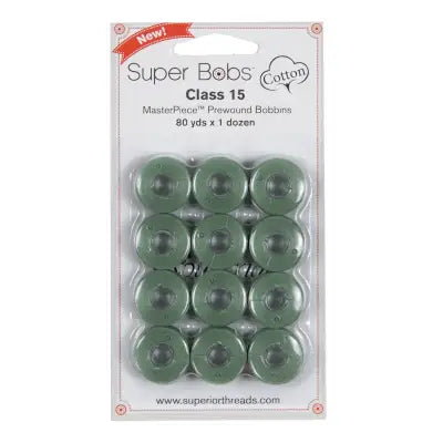 Super Bobs MasterPiece Cotton 80yd Prewound Bobbins 12ct Class 15 Michaelangelo
