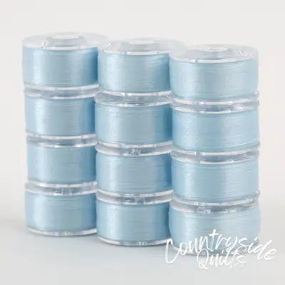 SuperBobs Polyester Bobbin 12pk Class 15 Baby Blue