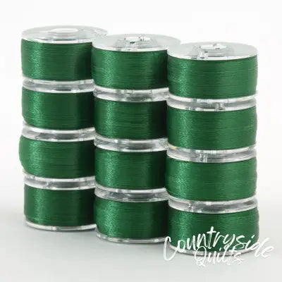SuperBobs Polyester Bobbin 12pk Class 15 Green