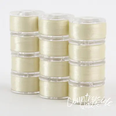 SuperBobs Polyester Bobbin 12pk Class 15 Ivory
