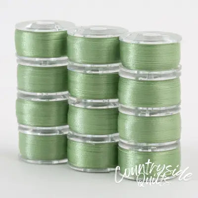 SuperBobs Polyester Bobbin 12pk Class 15 Light Green