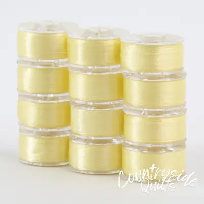 SuperBobs Polyester Bobbin 12pk Class 15 Light Yellow