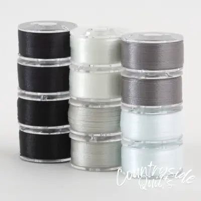 SuperBobs Polyester Bobbin 12pk Class 15 Monochrome